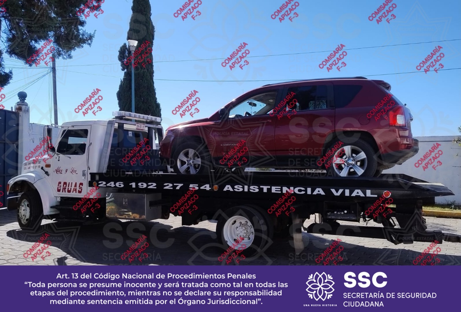 En Huamantla, detiene SSC a sujeto por conducir vehículo con reporte de robo